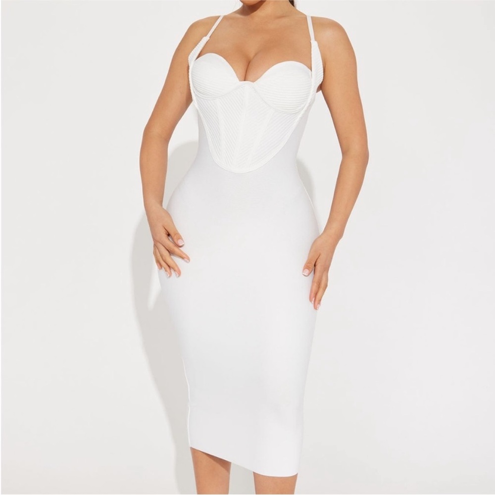 Fashion Nova White Shapewear Dress